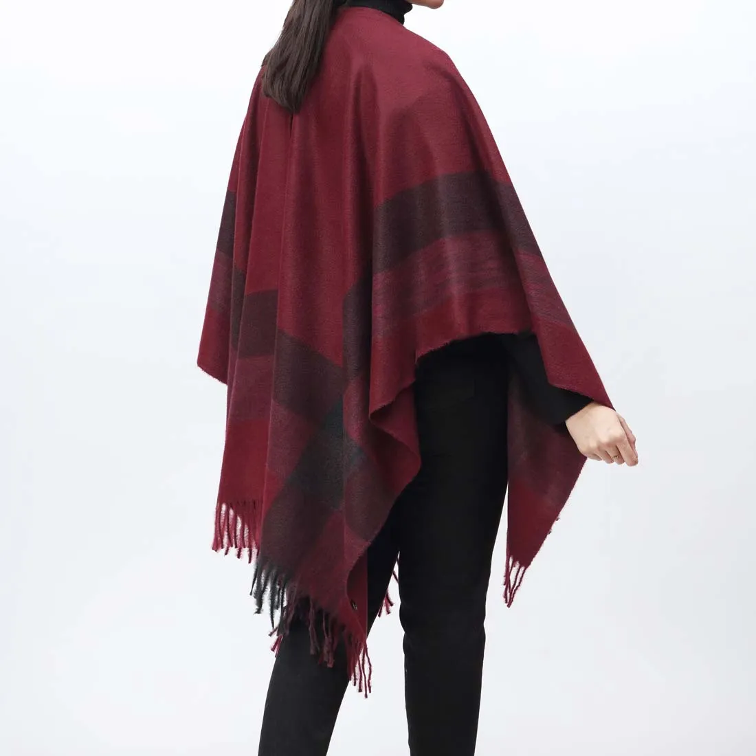 Maroon Cape Shawl PW9805