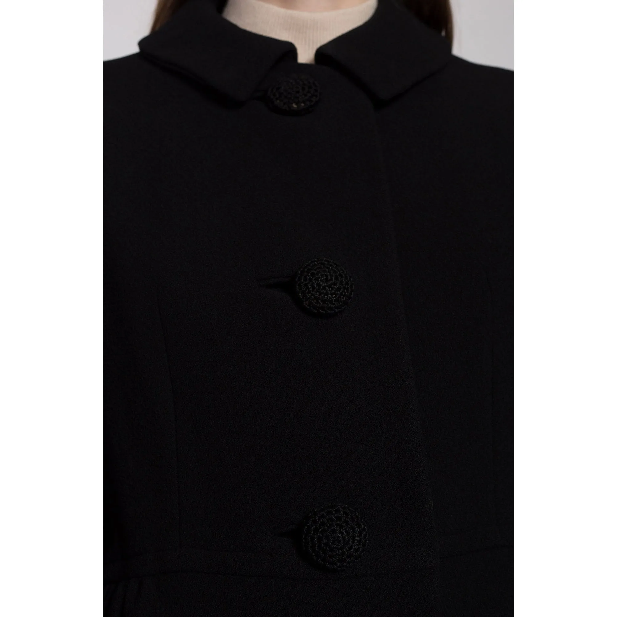 Medium 1950s Black Wool Bubble Coat