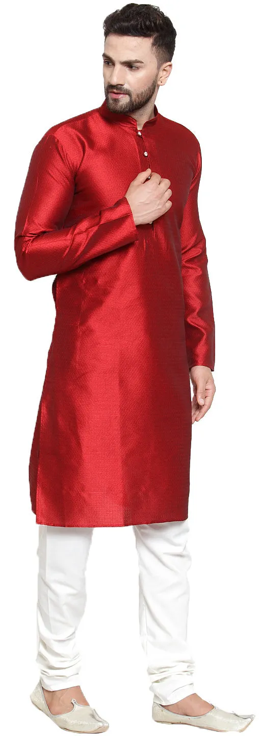 Men's Kurta pajama Evening Wear India Apparel (Maroon)