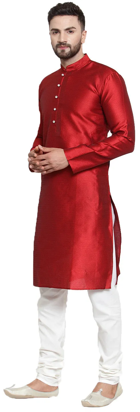 Men's Kurta pajama Evening Wear India Apparel (Maroon)