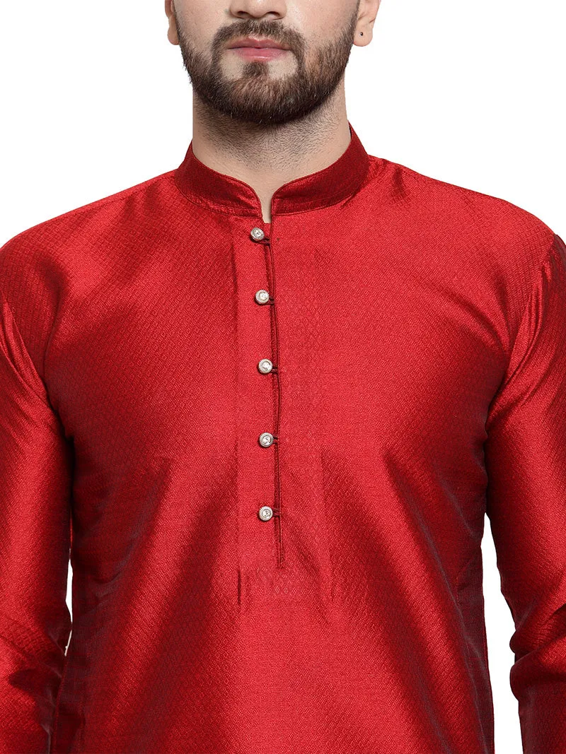 Men's Kurta pajama Evening Wear India Apparel (Maroon)