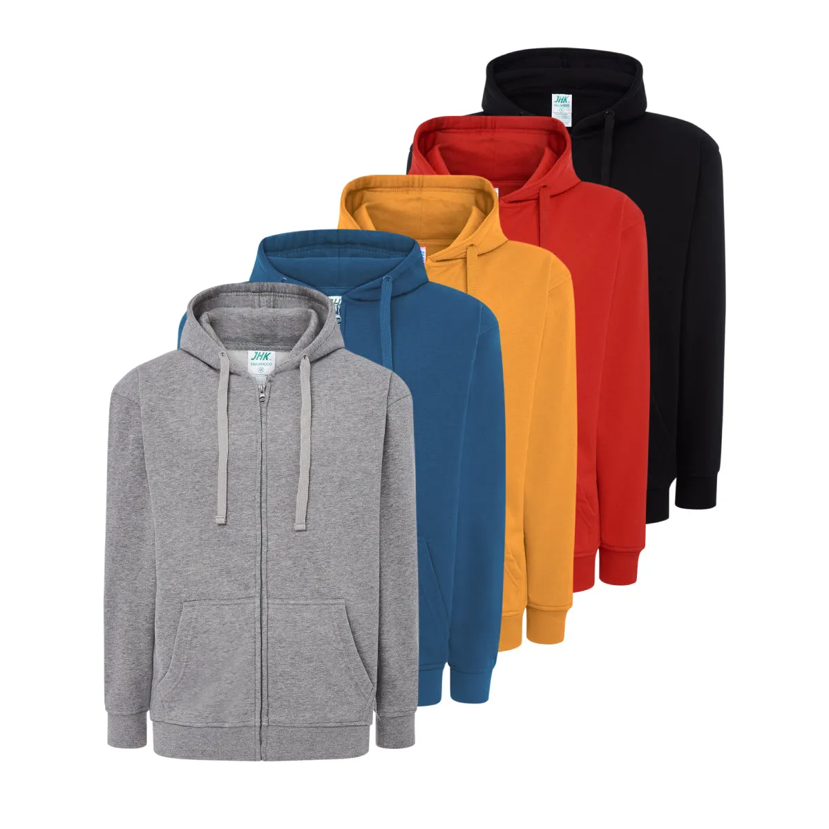 Men’s Long-sleeve Full-Zip Terry Hoodie Jacket Sweatshirt