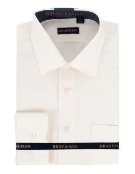 Mens Slim Fit Dress Shirt in Ivory