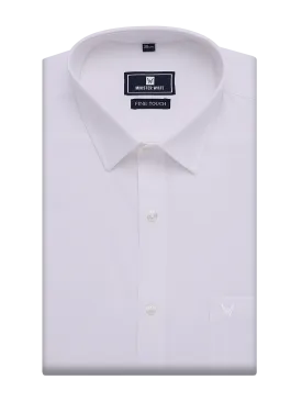 Mens Wrinkle Free White Regular Fit Shirt Wrinkle Resistant