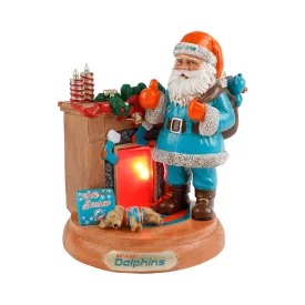 Miami Dolphins NFL Santa Fireplace Figurine