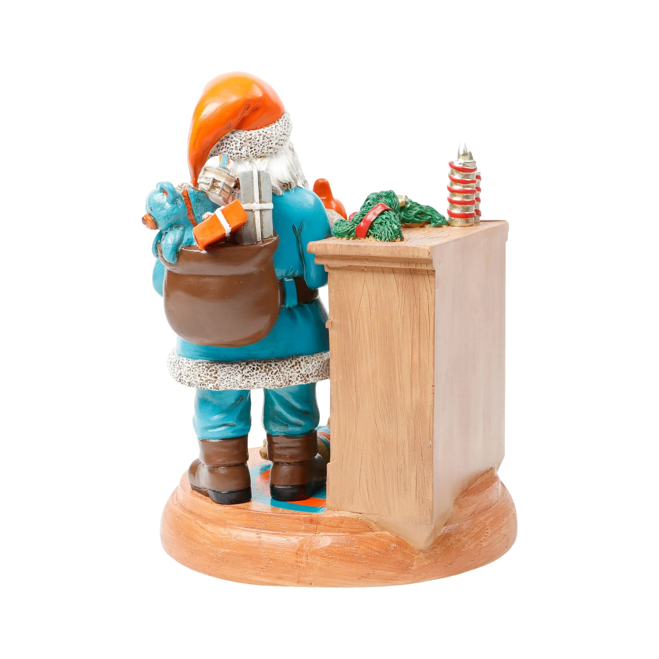 Miami Dolphins NFL Santa Fireplace Figurine