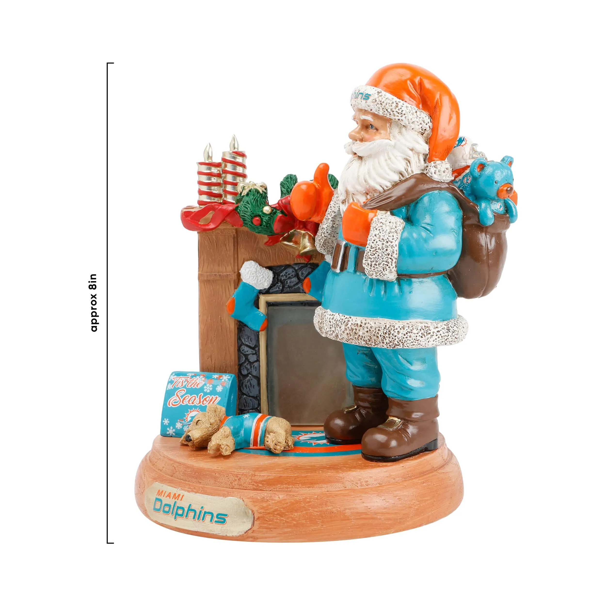 Miami Dolphins NFL Santa Fireplace Figurine