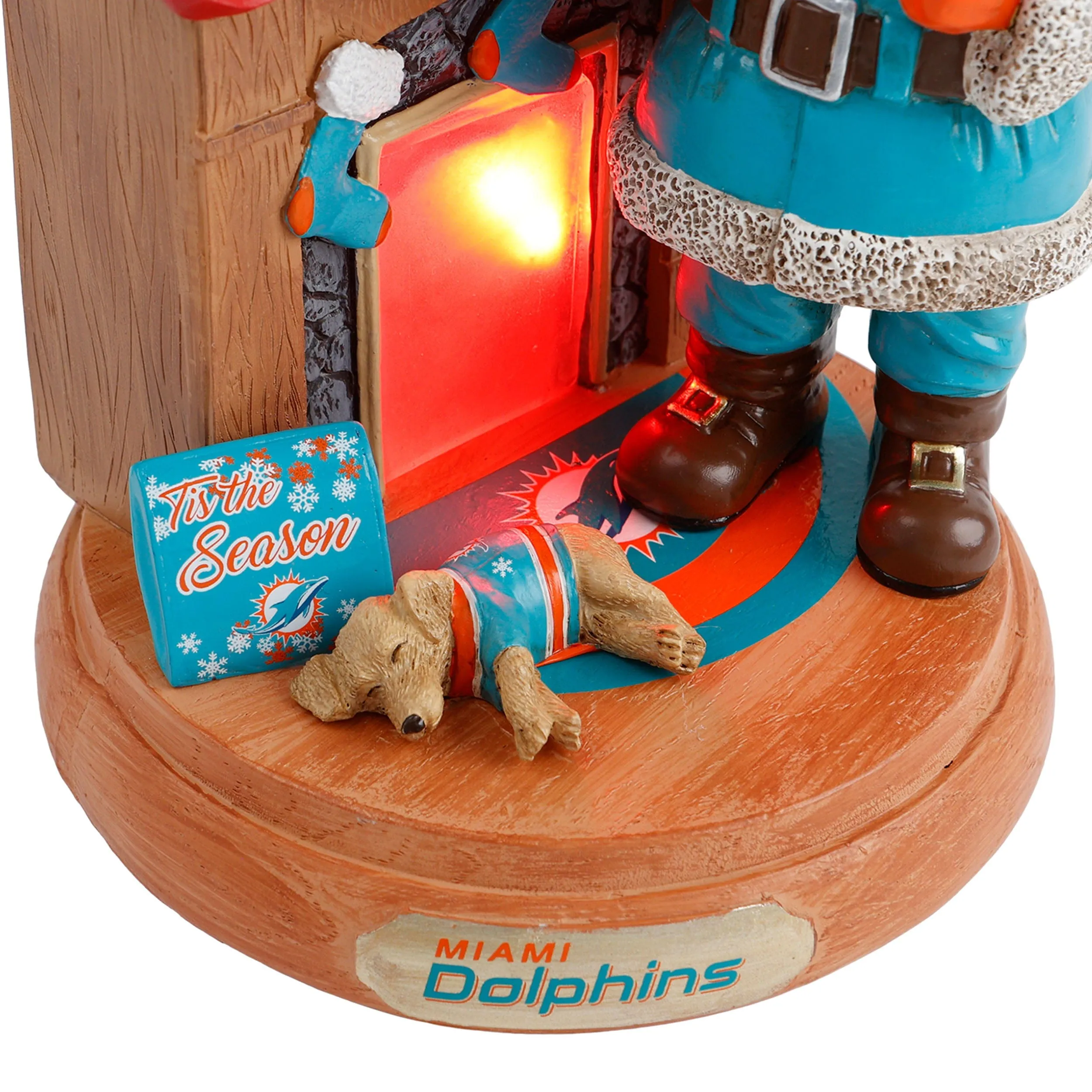 Miami Dolphins NFL Santa Fireplace Figurine