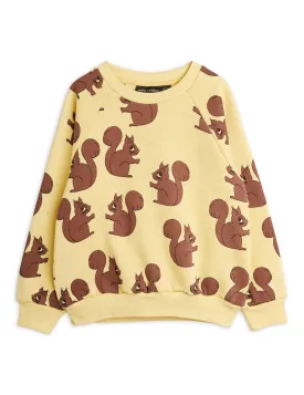 Mini Rodini Squirrel AOP Sweatshirt - Yellow