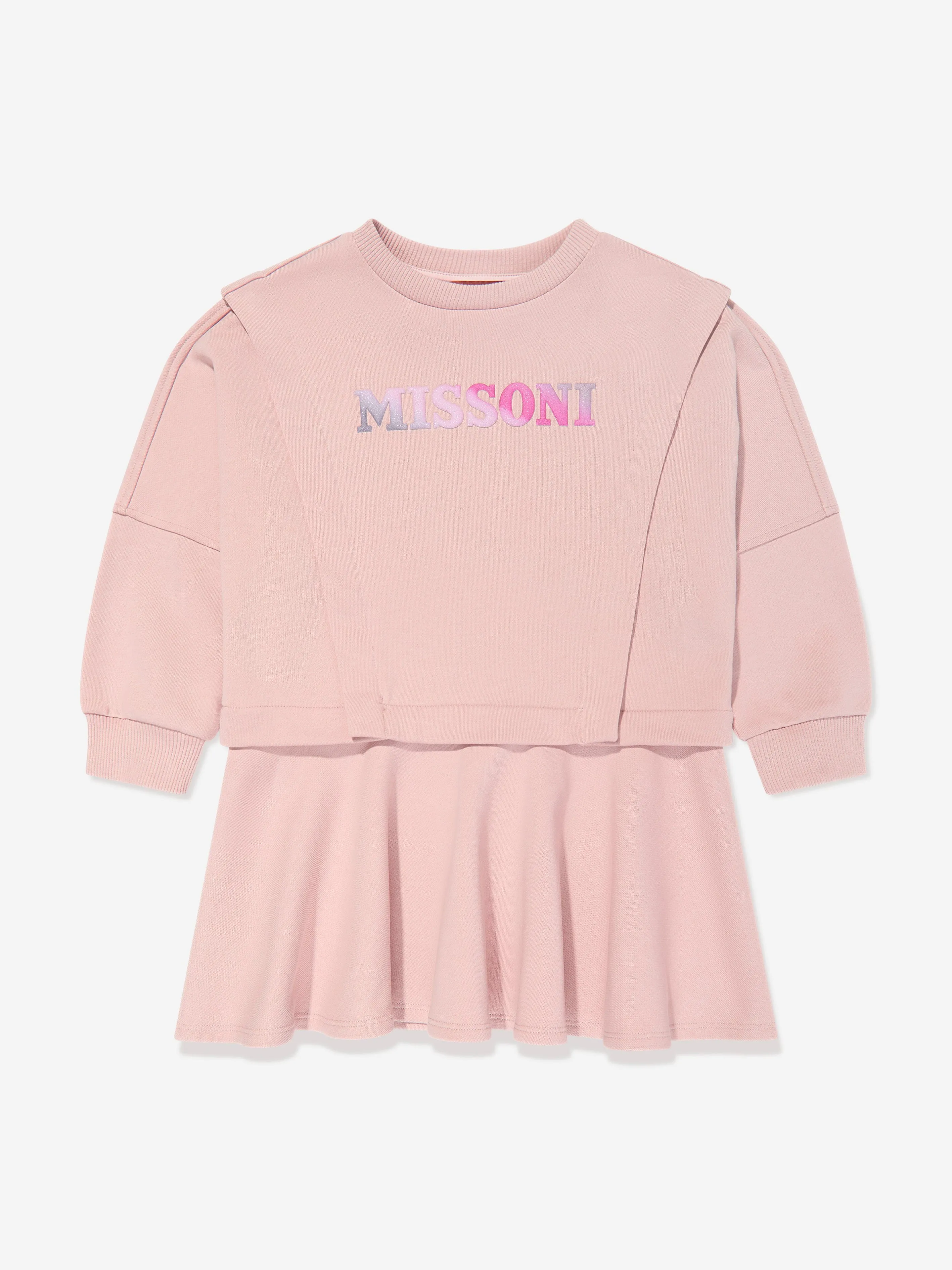 Missoni Girls Logo Sweater Dress in Pink