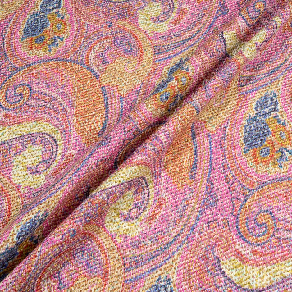 Multi-Coloured Paisley Printed Pure Wool