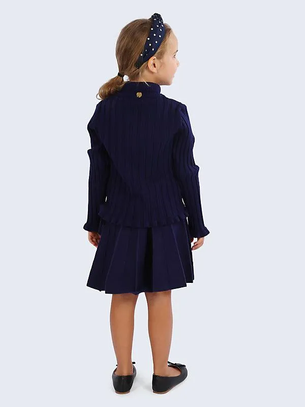 One Friday Navy Blue Solid Jumper