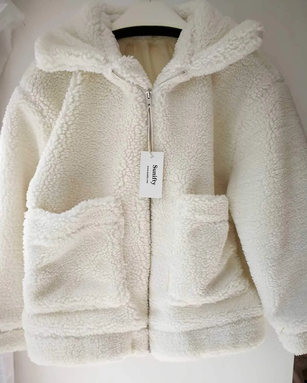 Oversized Faux Fur Teddy Bear Sherpa Coat