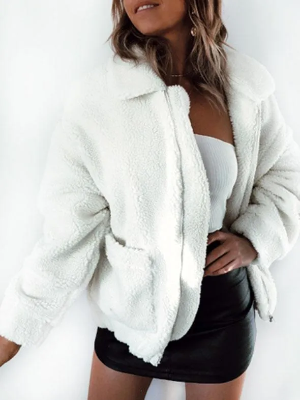 Oversized Faux Fur Teddy Bear Sherpa Coat