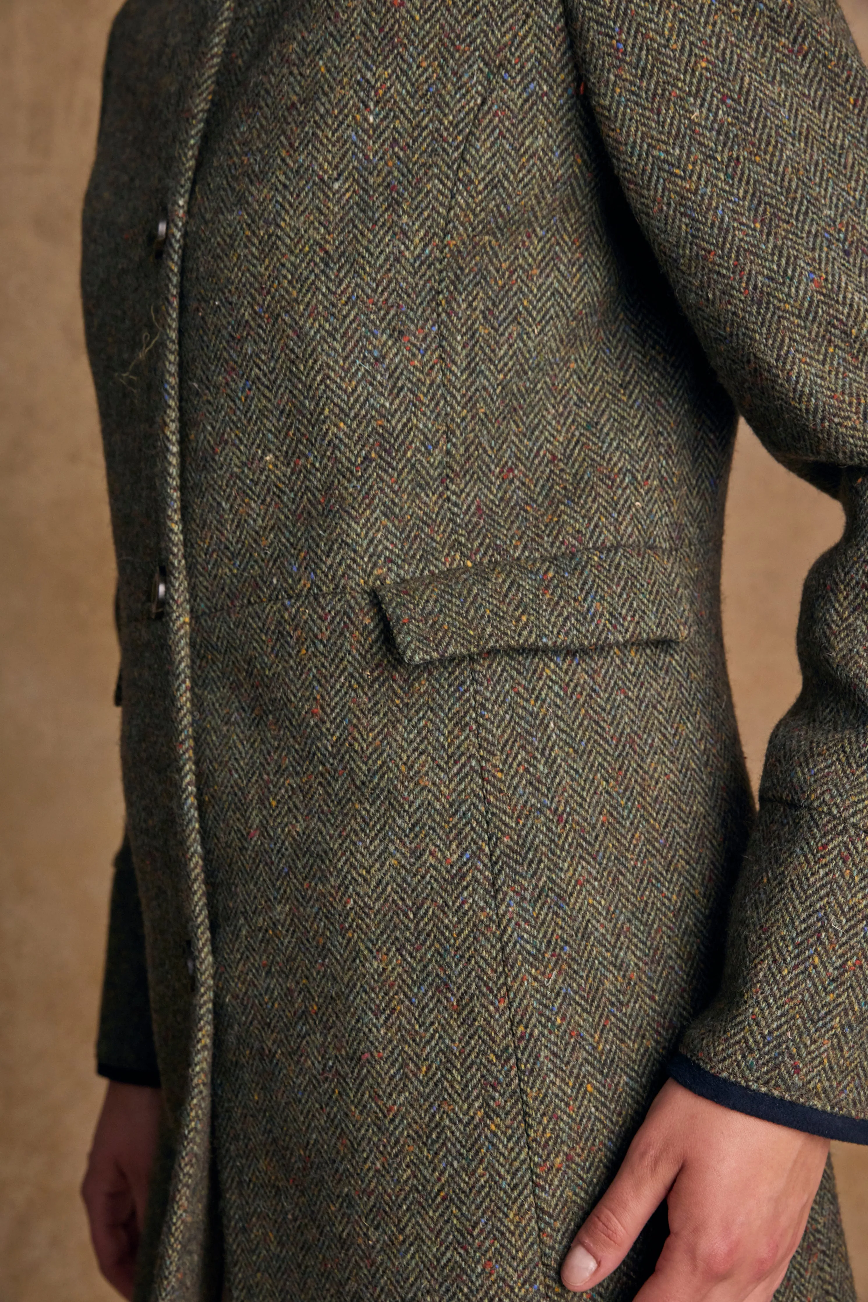 Pamela Tweed Coat - Donegal Green Fleck