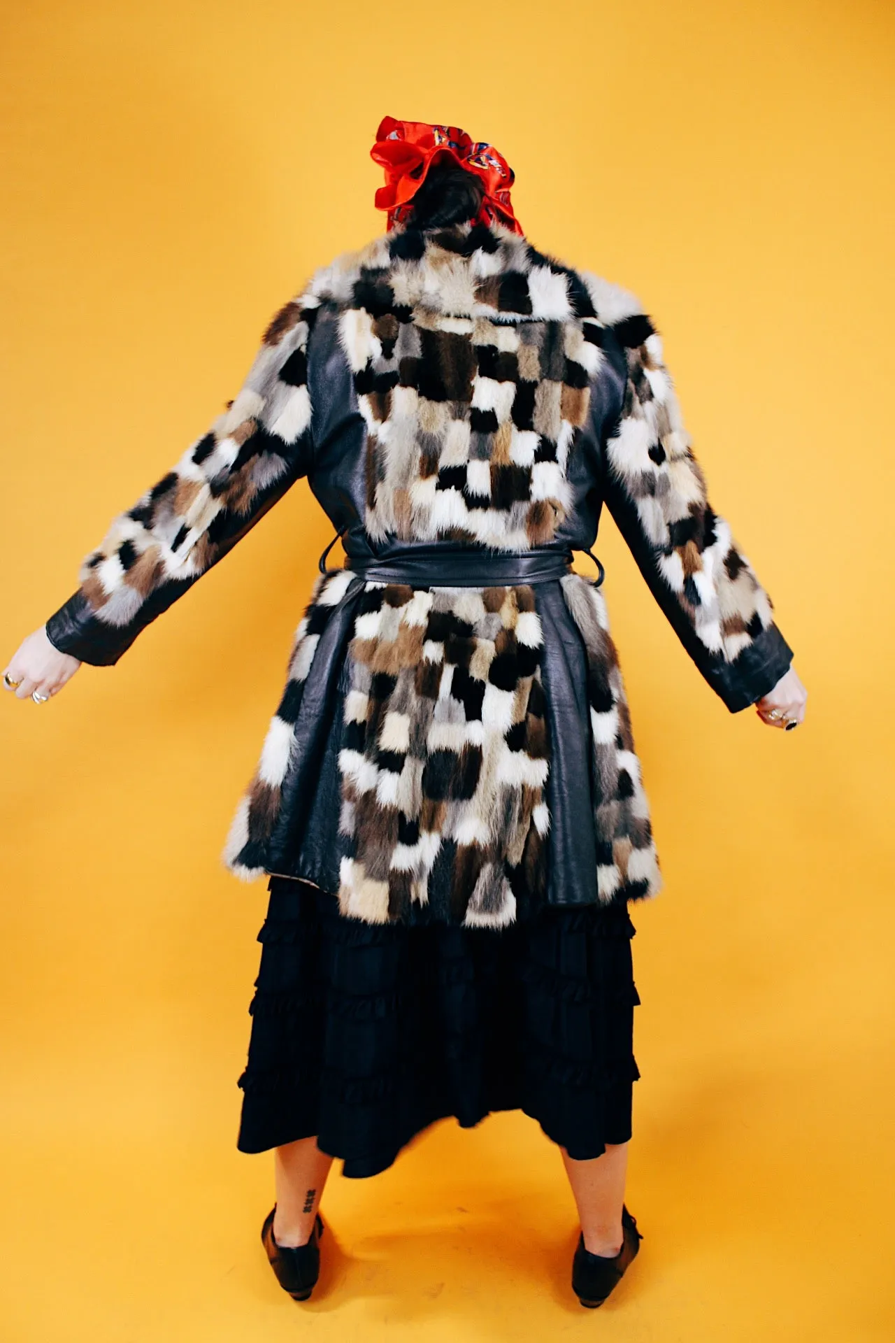 Patchwork Fur Coat