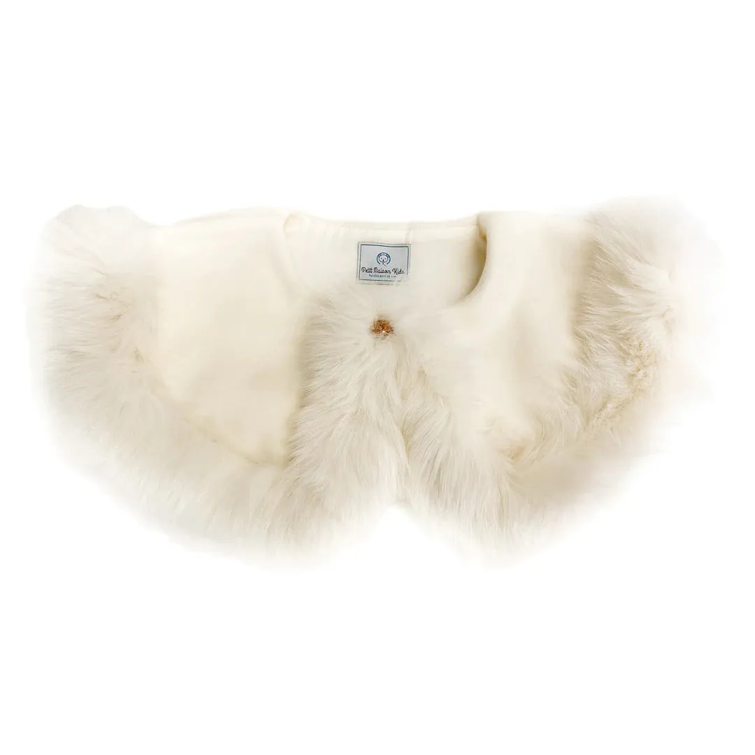 Petite Maison Kids Ivory 'Evie' Wool Capelet