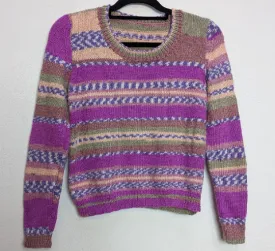 Pink Stripe Patterned Jumper - S