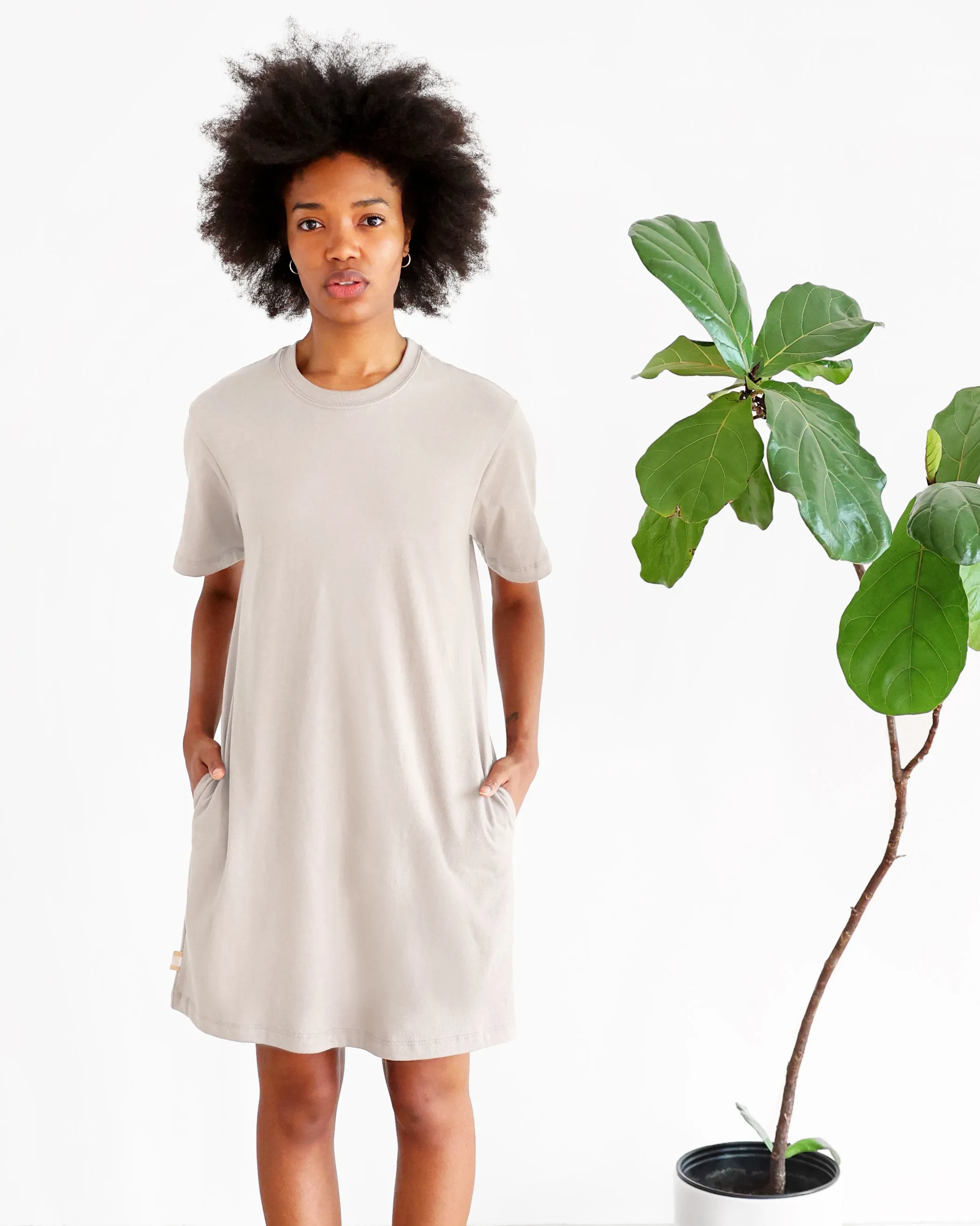 Pocket T-Shirt Dress Putty