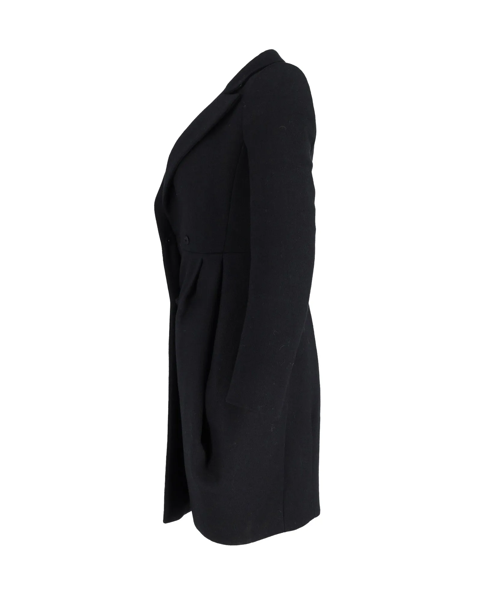 Prada Tailored Coat in Black Wool