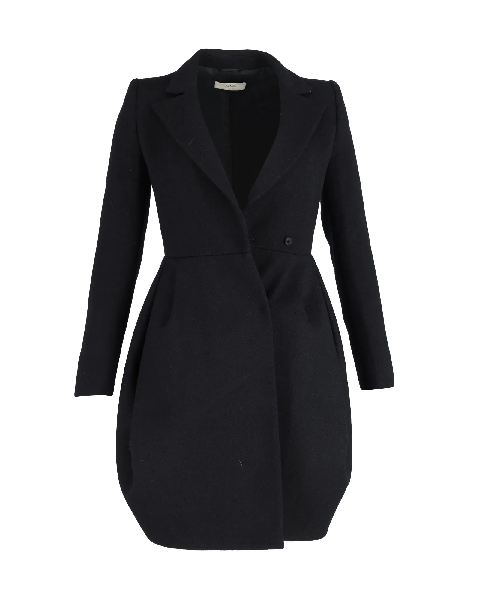 Prada Tailored Coat in Black Wool