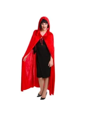 Red Velvet Cape with Hood