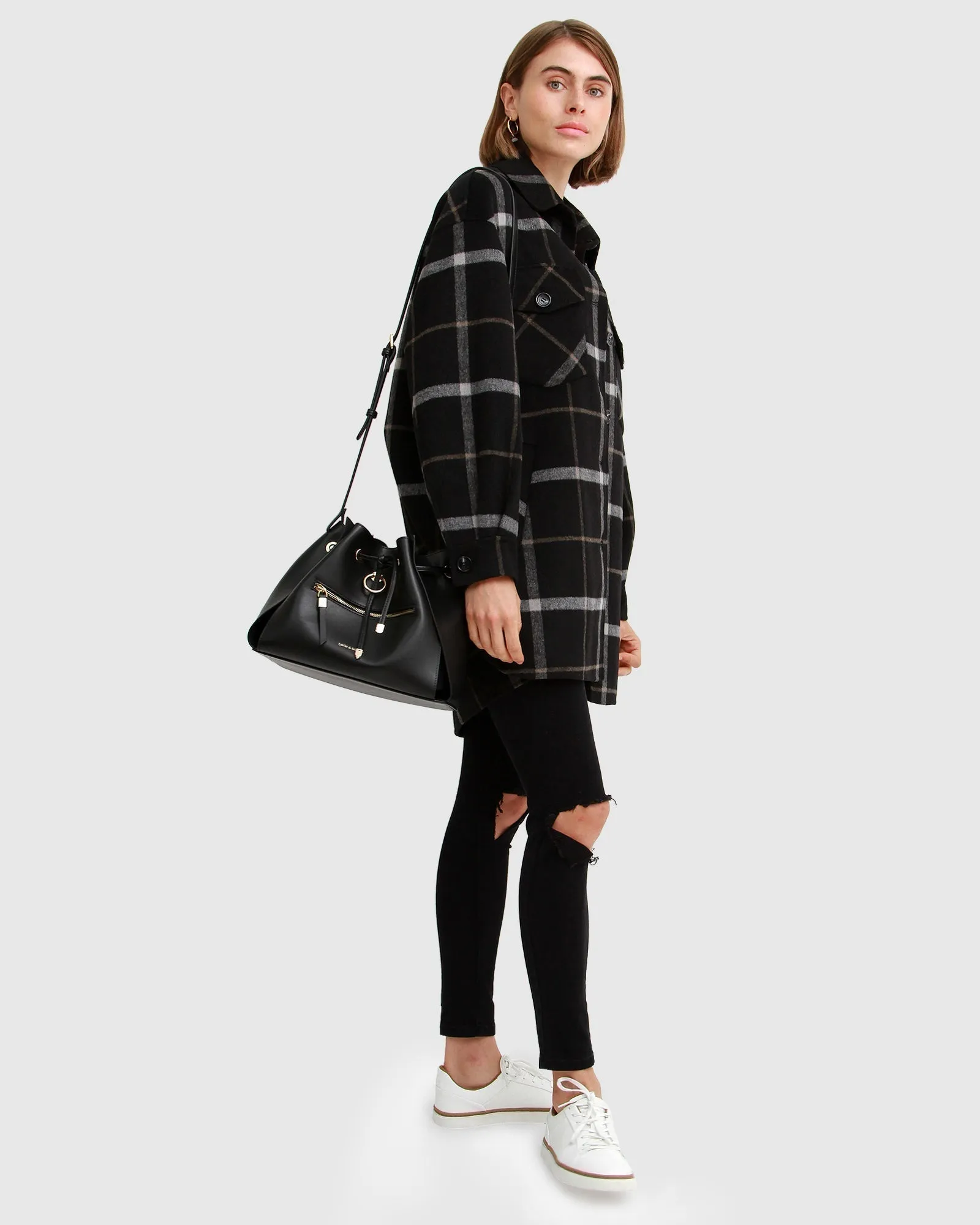 River's Edge Plaid Shacket - Black Plaid