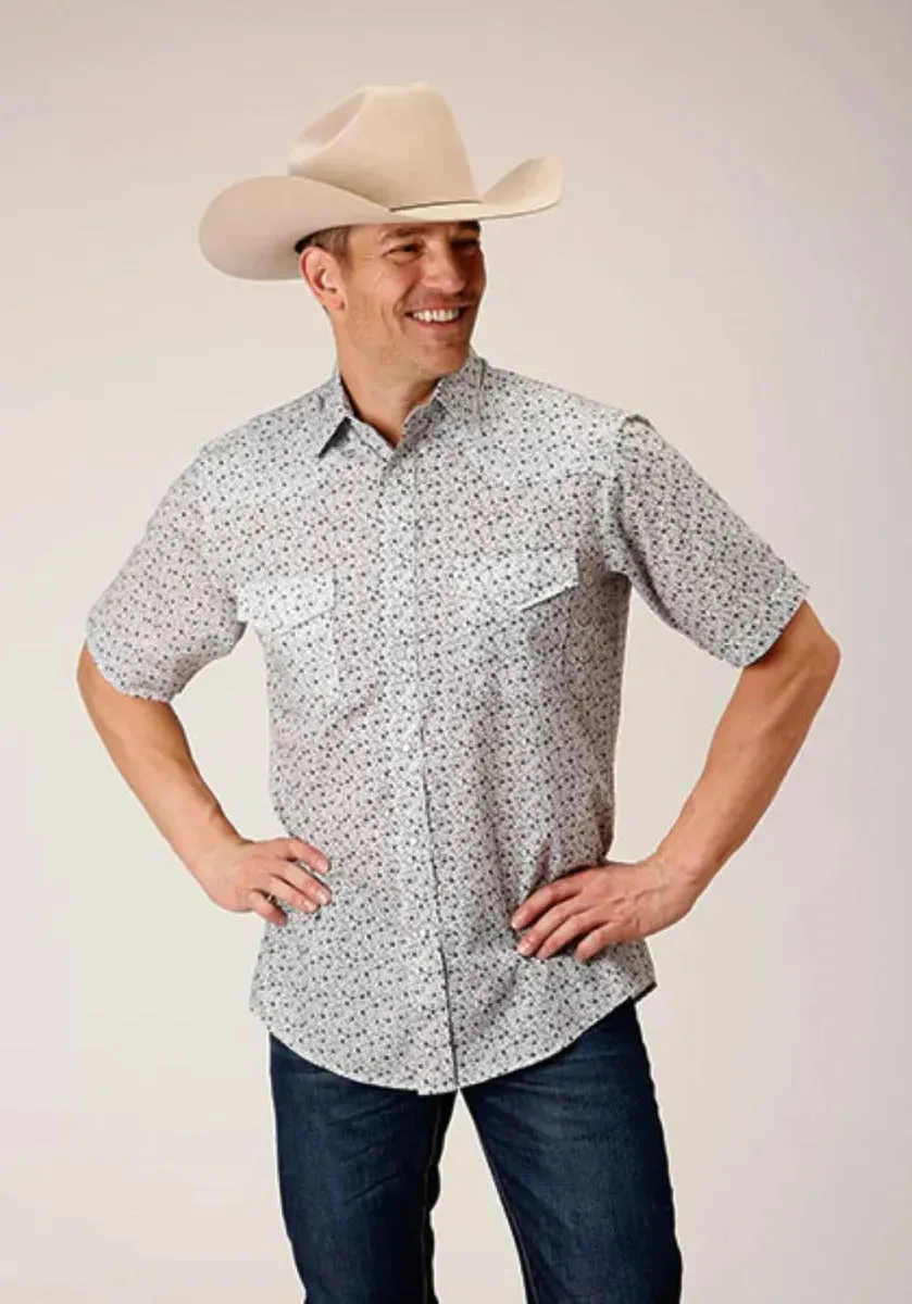 Roper Mini Floral Print (Blue) - Men's Western Shirt