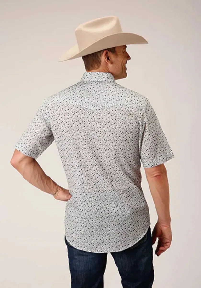 Roper Mini Floral Print (Blue) - Men's Western Shirt