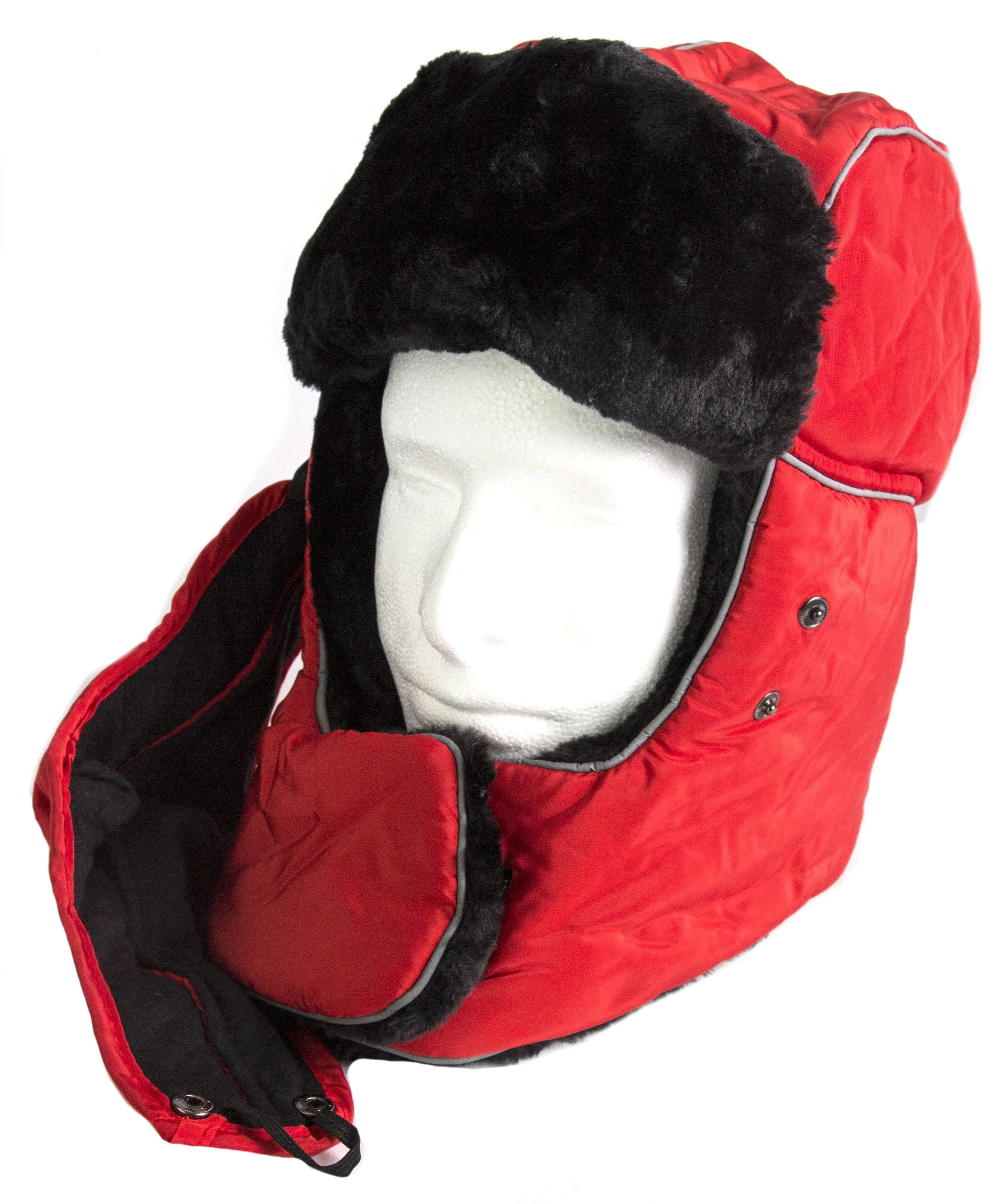 Sakkas Alex Unisex  Ushanka Faux Fur Windproof Trapper Aviator Hat Removable Mask