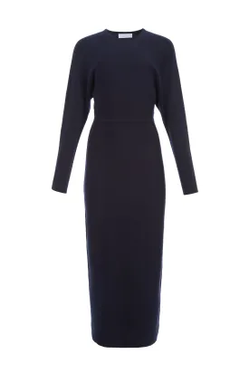 Semaine Knit Midi Dress in Navy Cashmere Silk