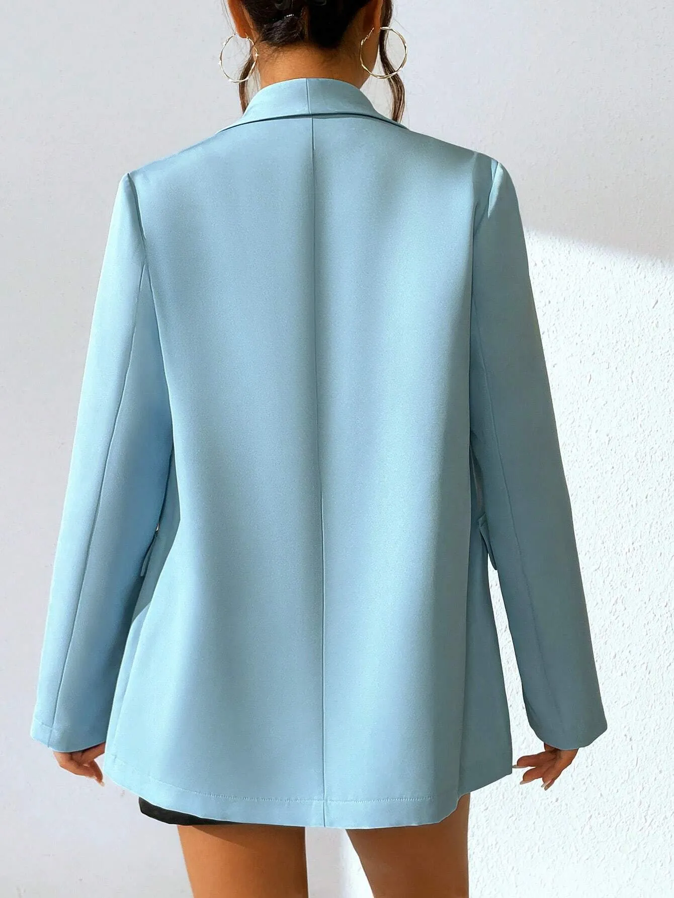 SHEIN Shawl Neck Double Button Blazer