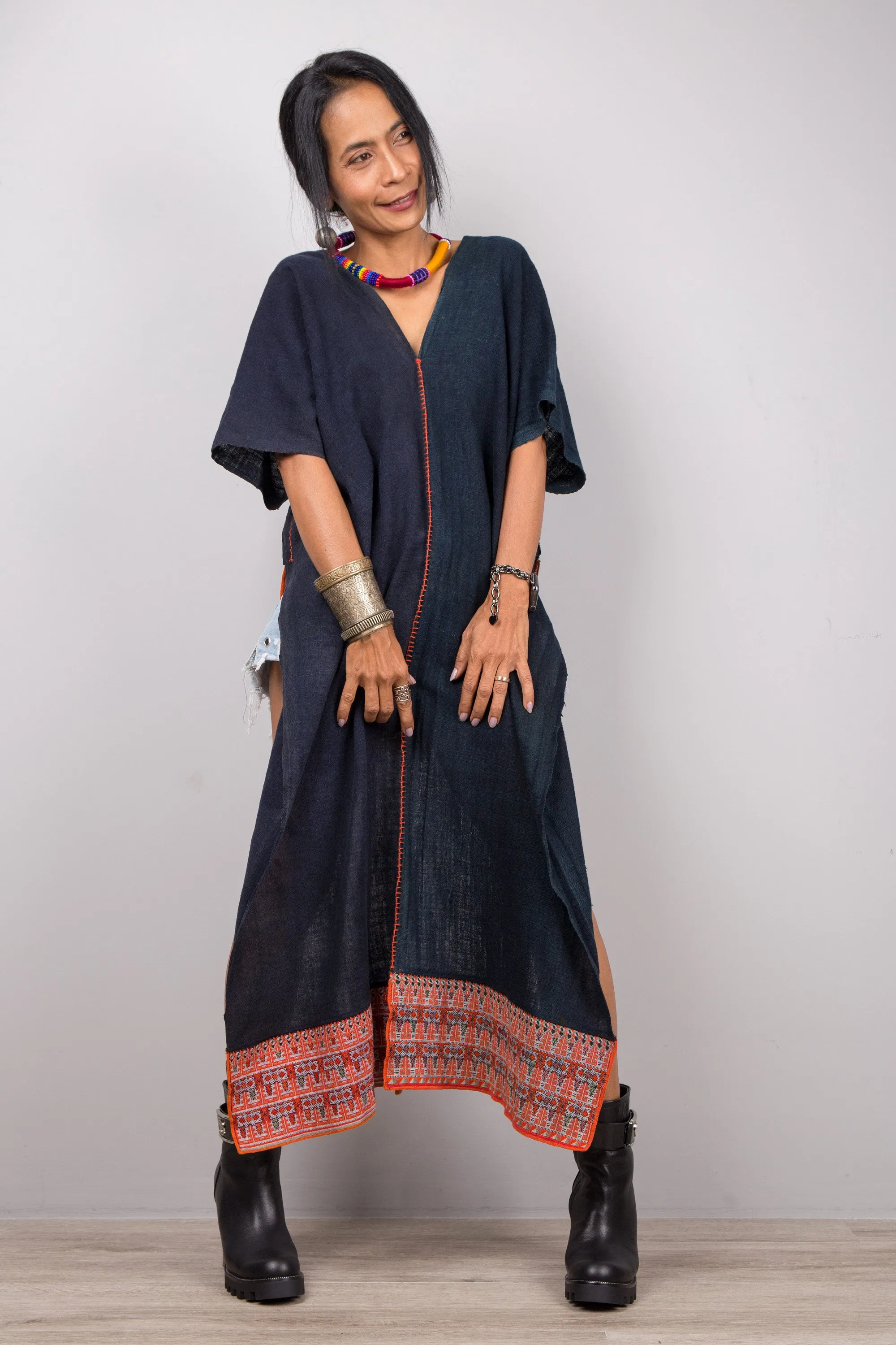 Short front ethnic kaftan top