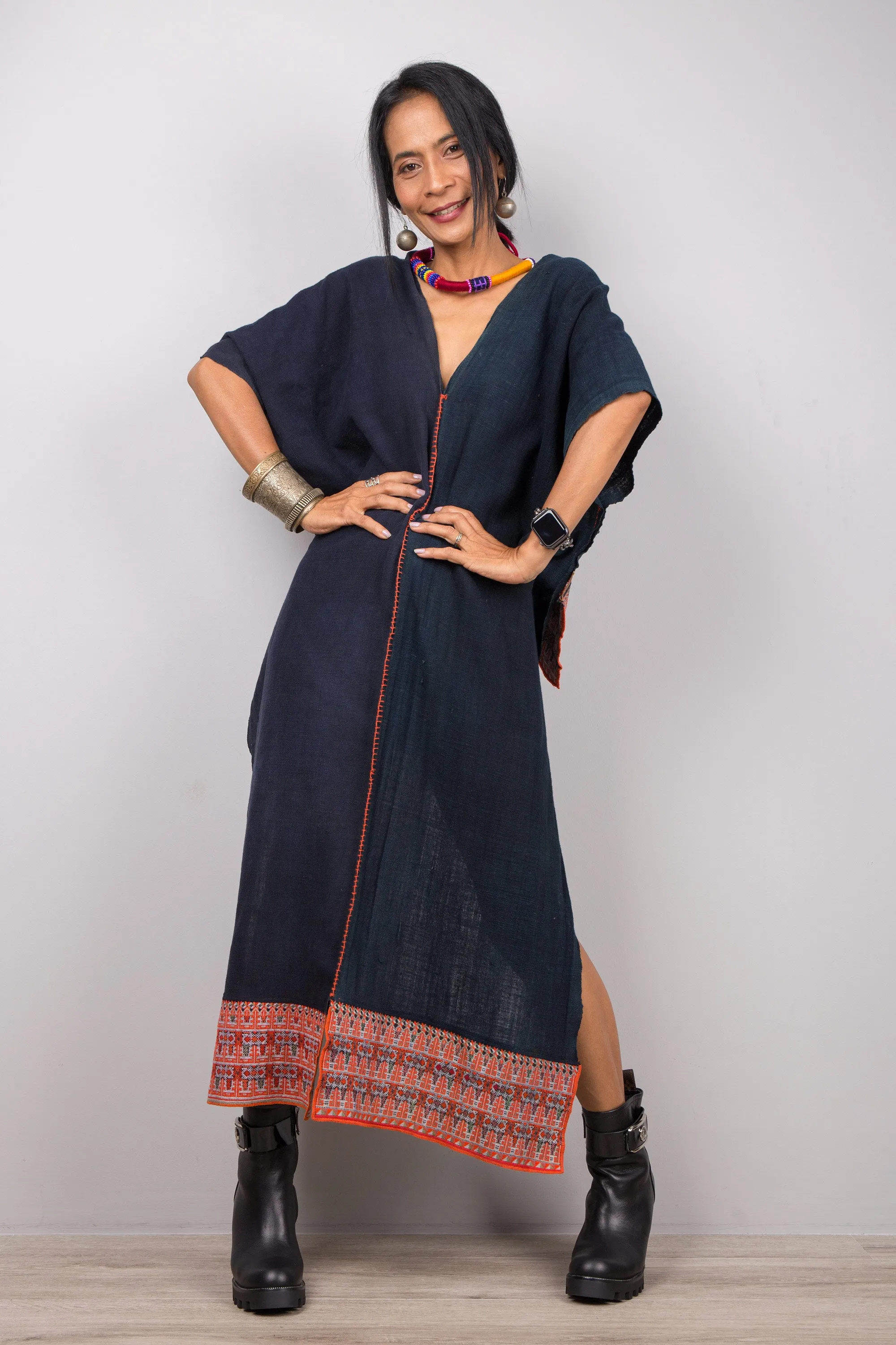 Short front ethnic kaftan top