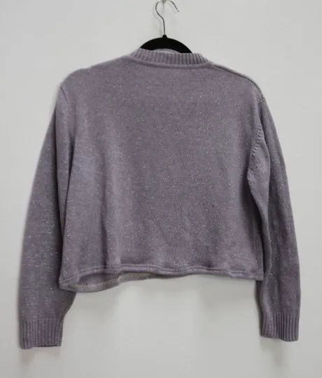 Sparkly Lilac Cropped Jumper - L