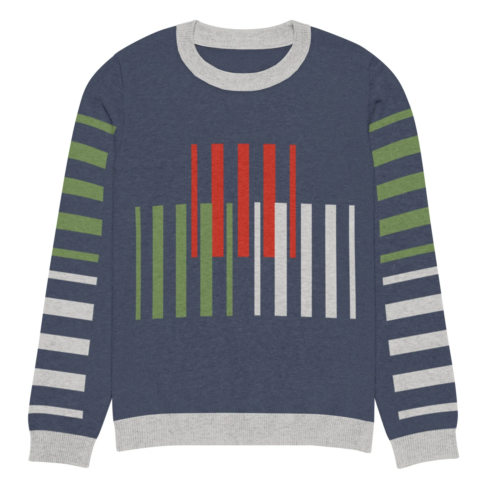 Stripes Brigade in Navy Blue Knitted Crewneck Sweater