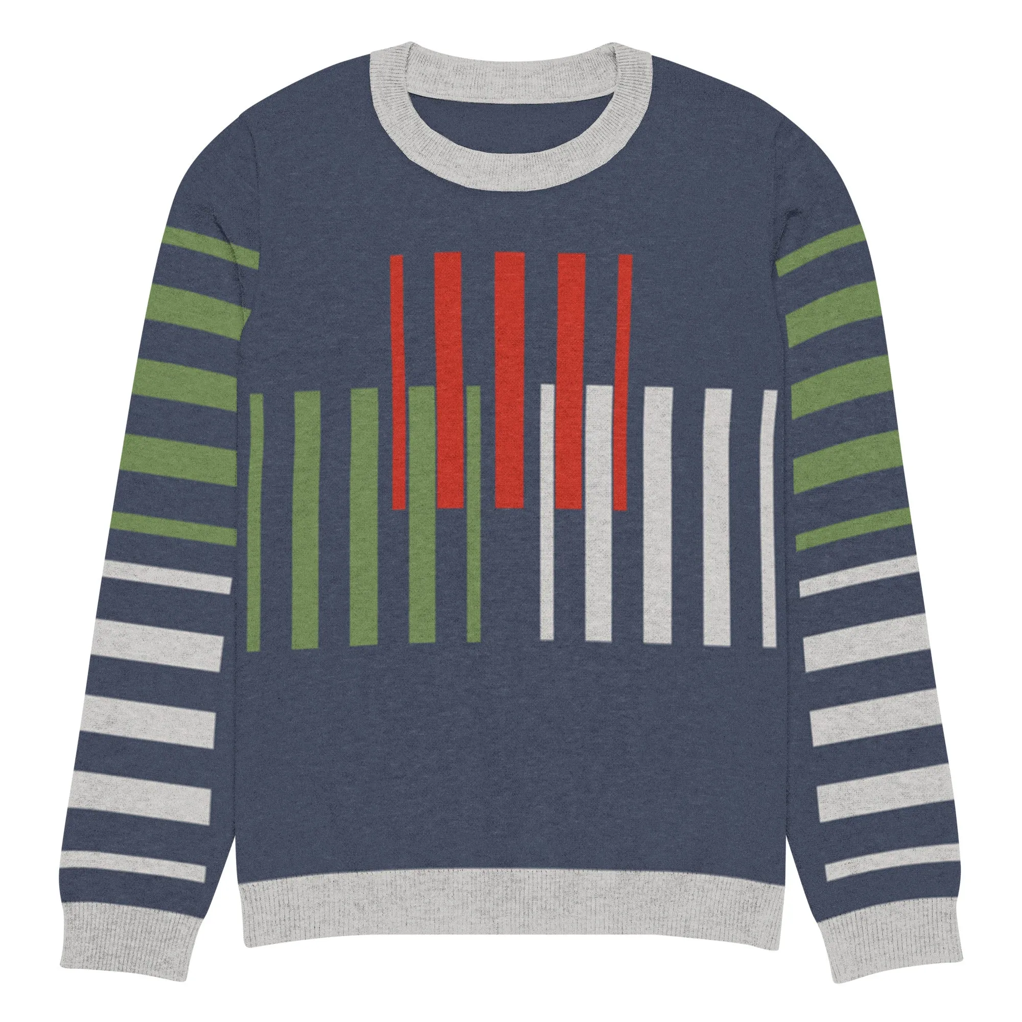 Stripes Brigade in Navy Blue Knitted Crewneck Sweater