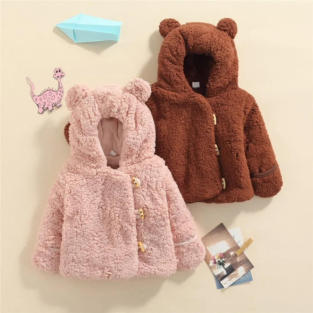 Teddy Bear Baby Velvet Hooded Coat