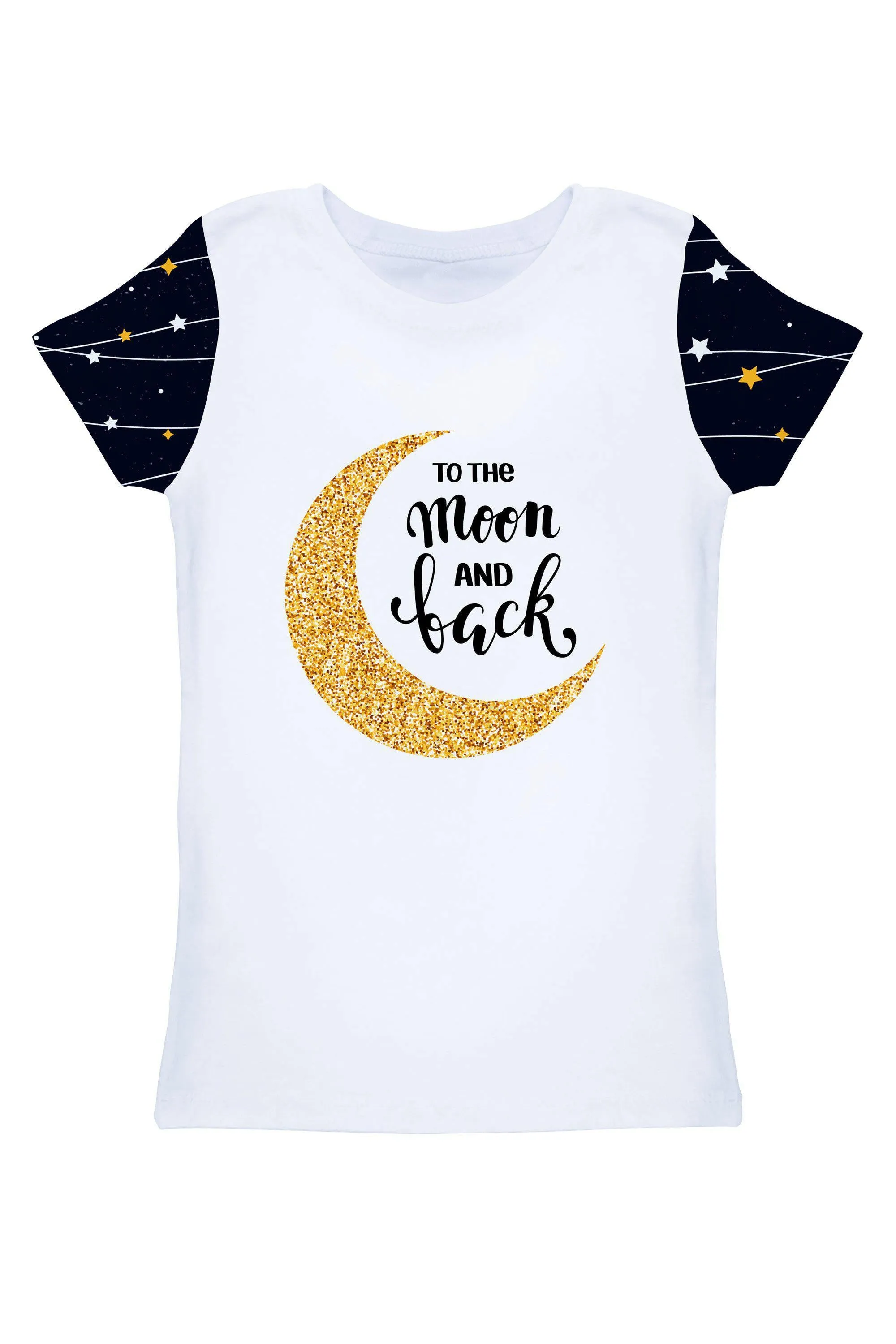 To the Moon & Back Zoe White Cute Designer T-Shirt - Women