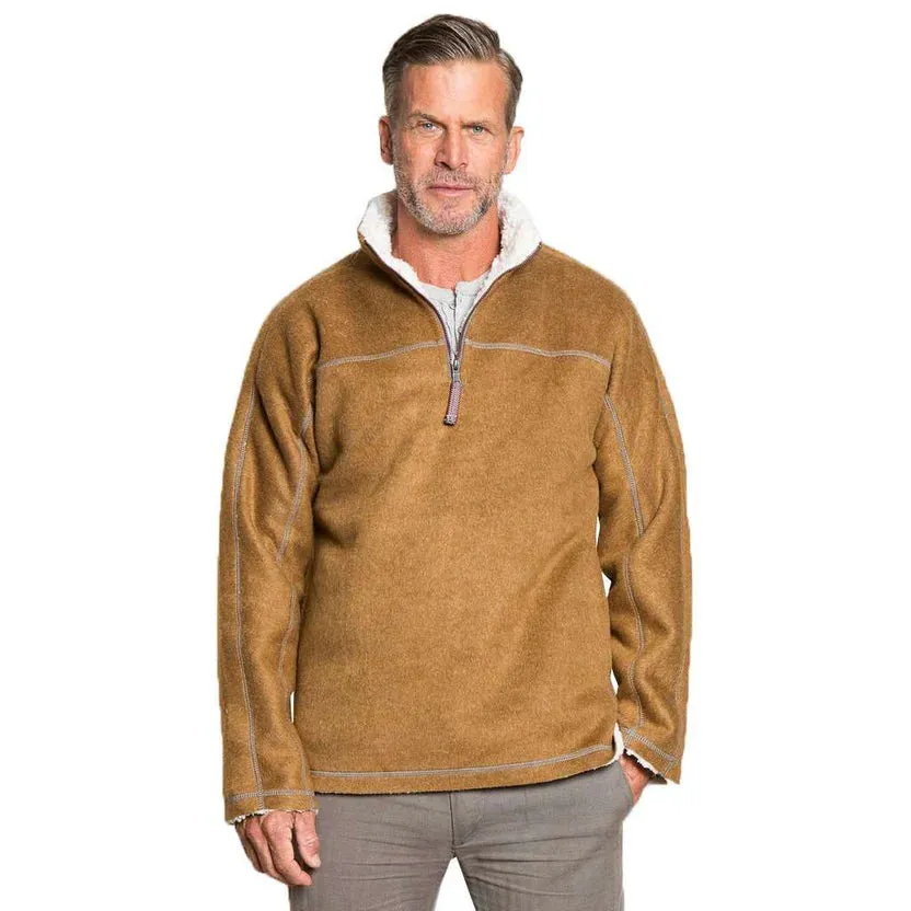 True Grit Melange Soft Fleece 1/4 Zip Pullover Saddle