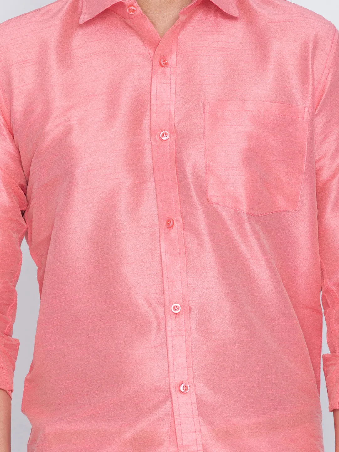 Vastramay Silk Blend Pink Baap Beta Shirt