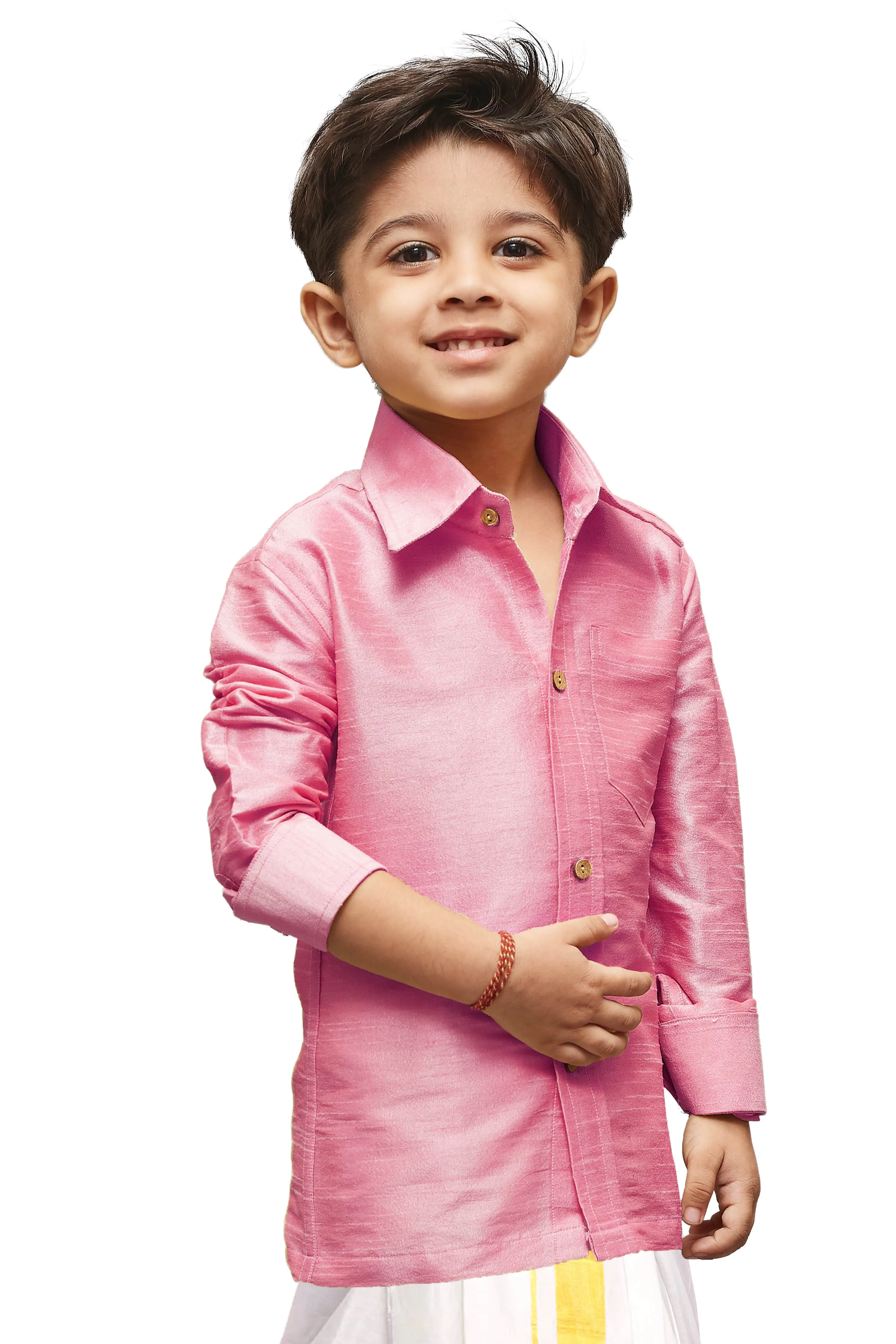 Vastramay Silk Blend Pink Baap Beta Shirt