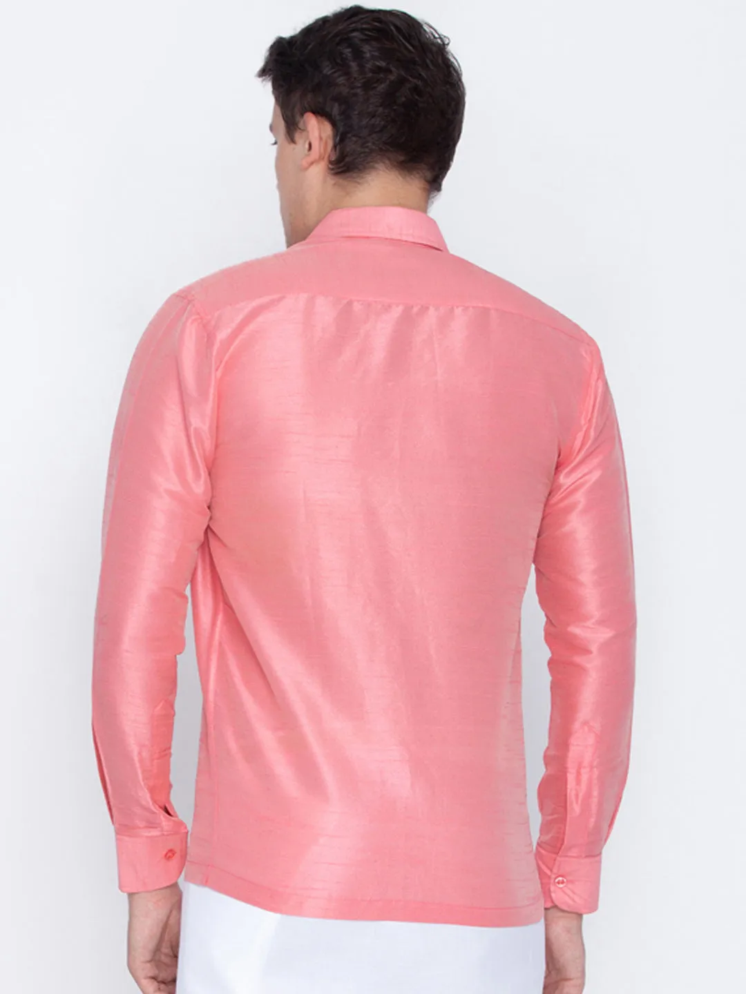 Vastramay Silk Blend Pink Baap Beta Shirt