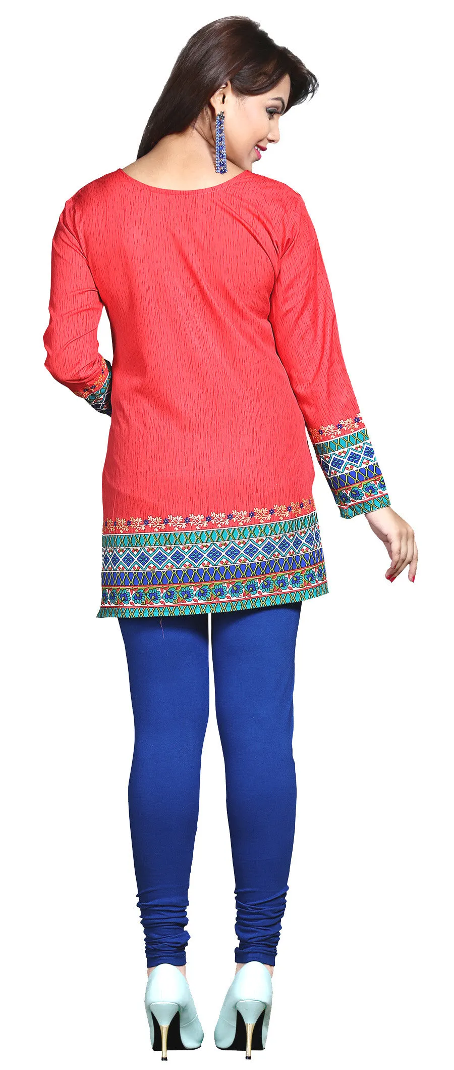 Vibrant Red Kurti Top – Stylish Short Kurti for Women