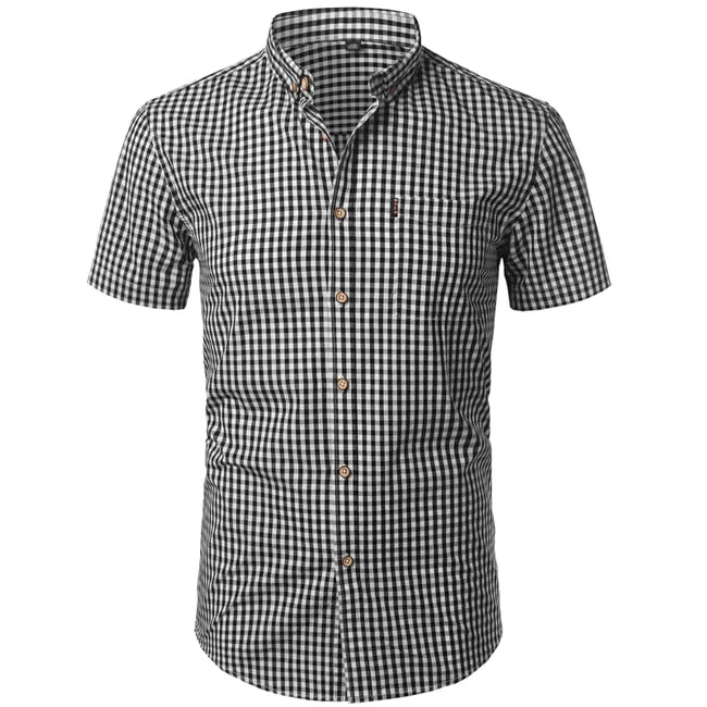 West Louis™ Plaid Button Down Business Work Shirt