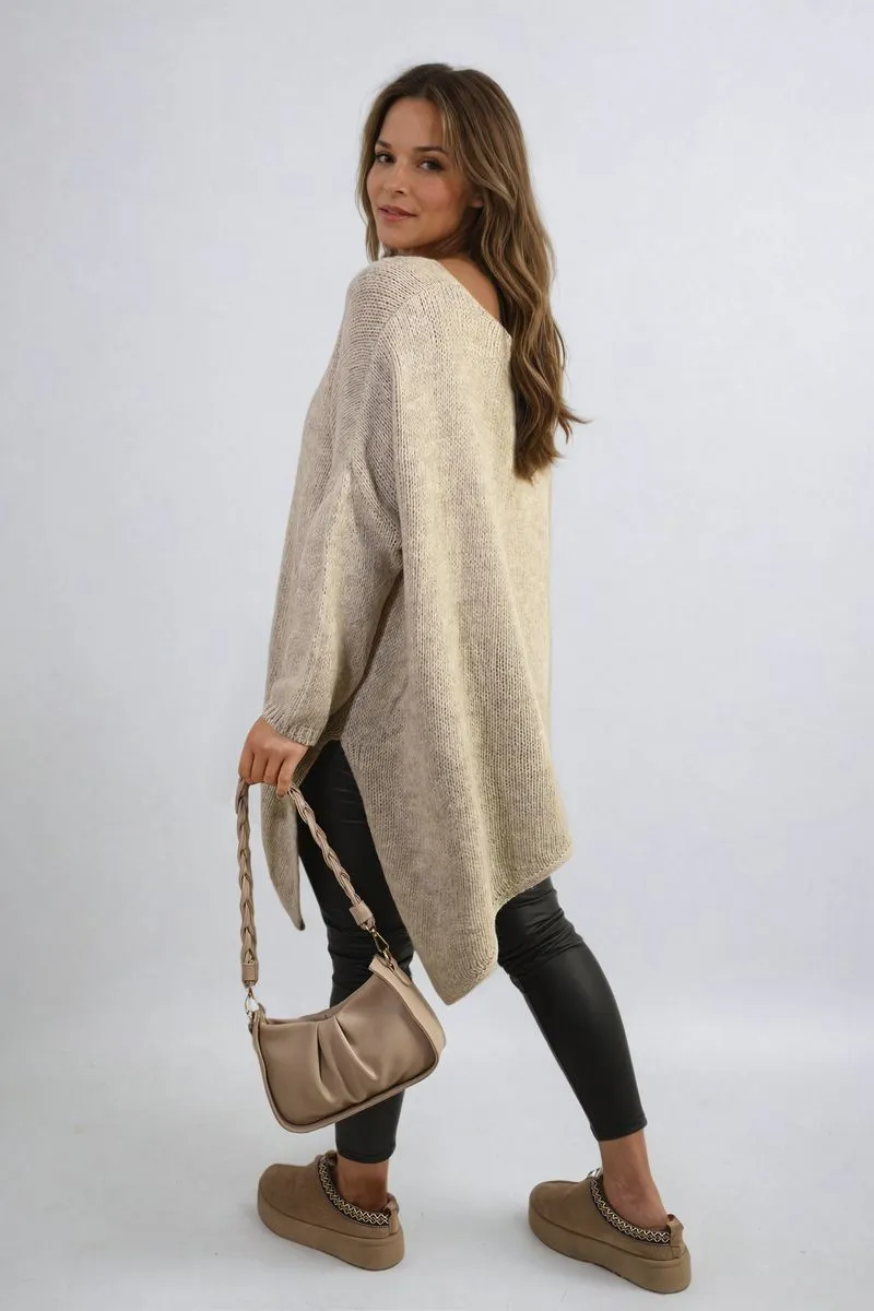 Women's Asymmetric Oversized Knitted Jumper