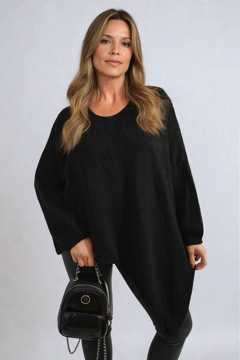 Women's Asymmetric Oversized Knitted Jumper