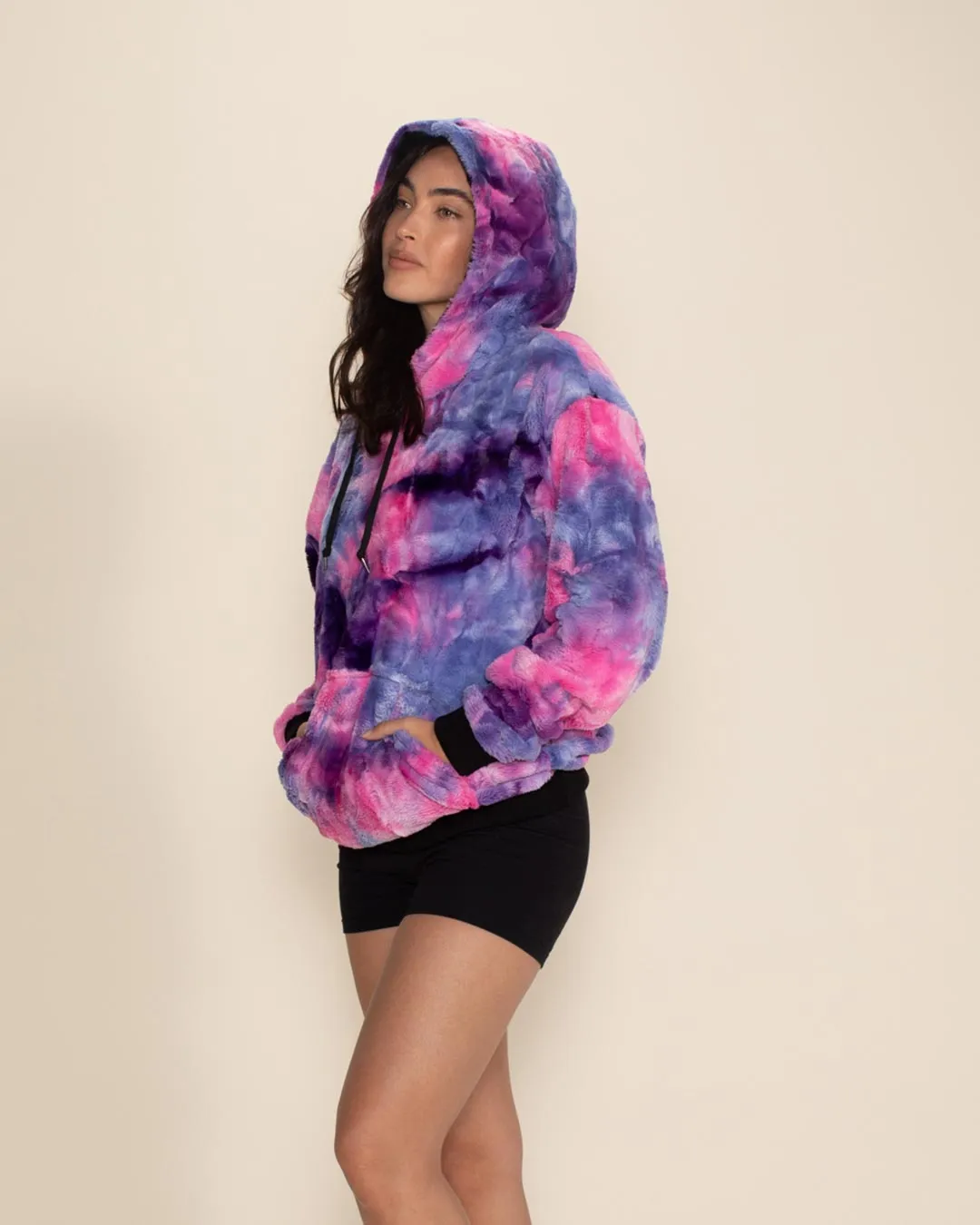 Women's Fur Hoodie | Tie-Dye Cotton Candy Kitty