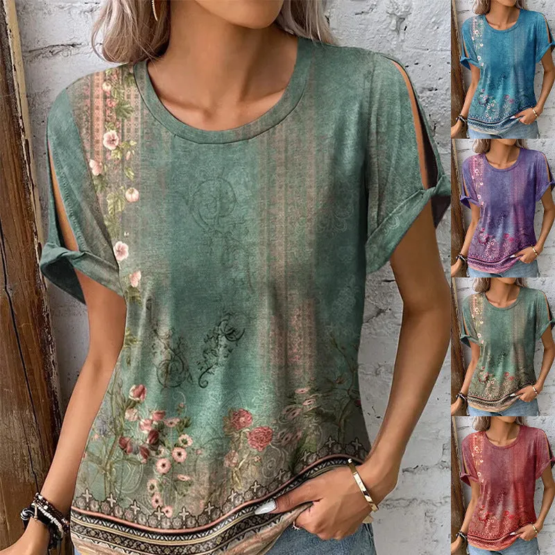 Women's Summer Casual Comfortable Ethnic Style Sleeve Blouses