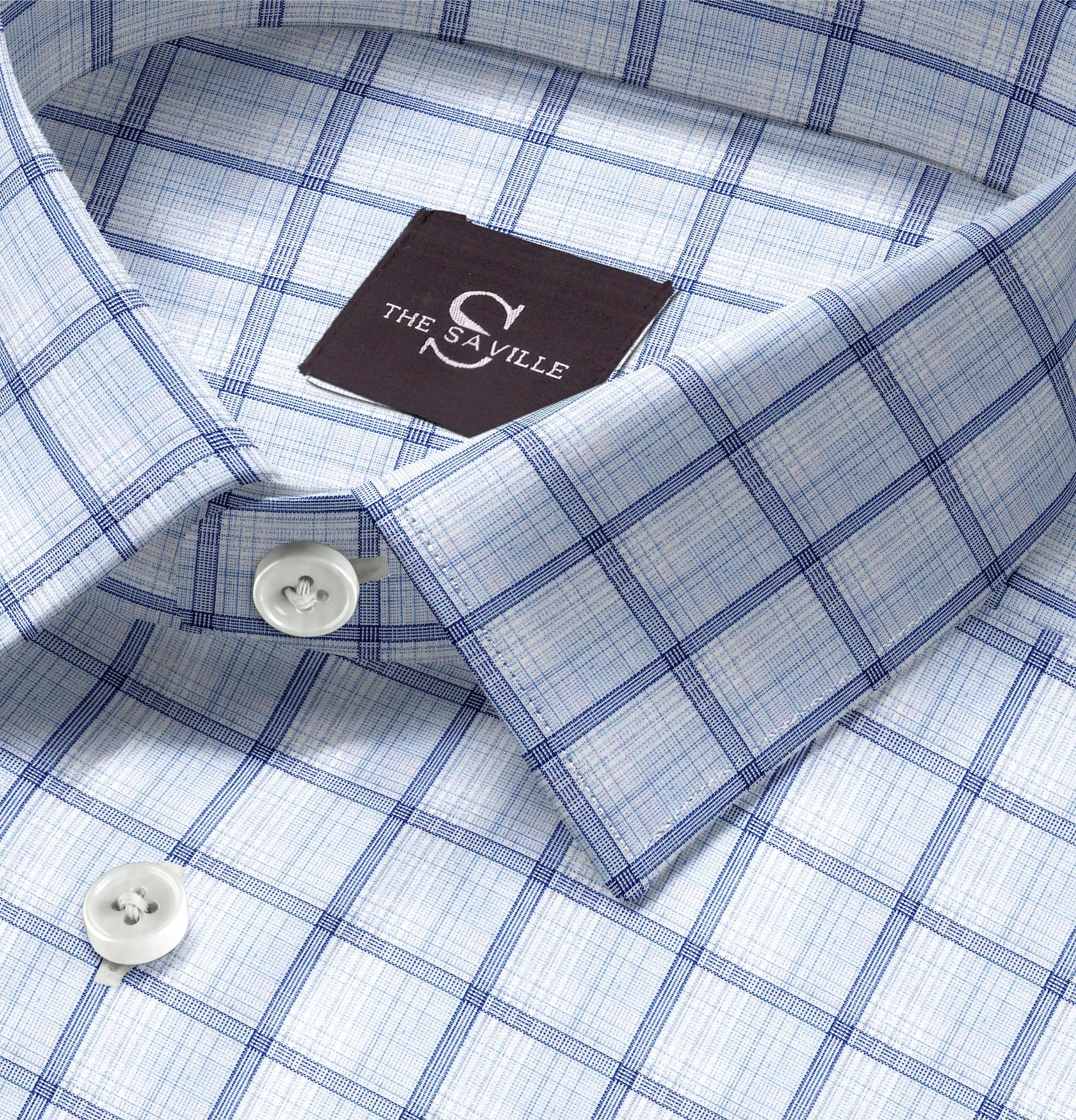 Wrinkle-free Blue Checks - Short Sleeve